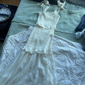 Flying Tomato Cream Textured Dress